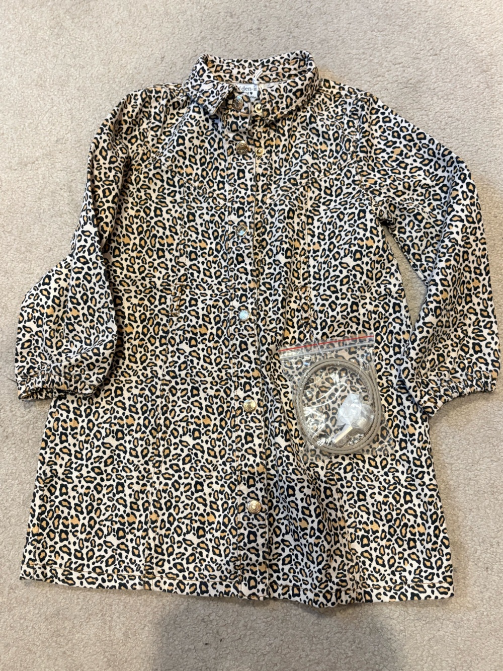 NWT Original Marines Leopard Print Button-Down  Girl’s Dress